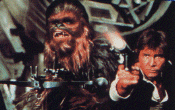Foto de Han Solo y Chewbacca.