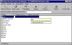 Libreta de direcciones de Windows